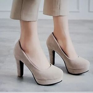 BRAND NEW HERSTYLE CAMYLLA HIGH HEEL CHUNKY HEEL STILETTOS ROUND TOE SHOES